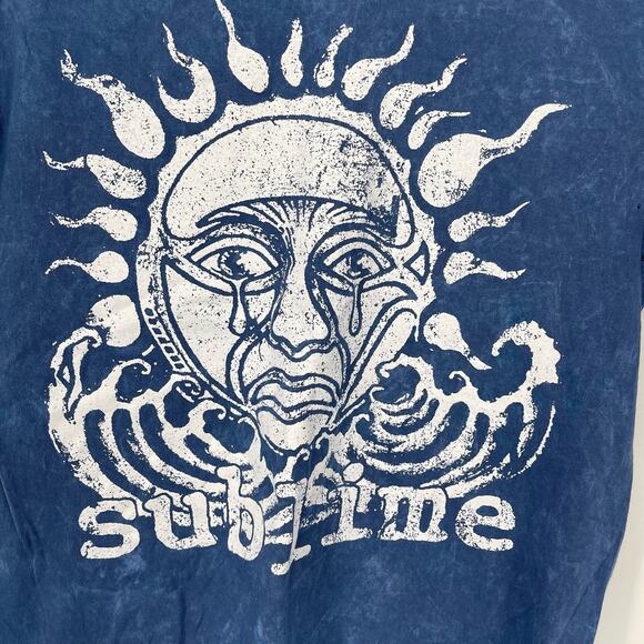 Officially Licensed Sublime Crying Sun T-Shirt Blue Acid Wash Medium NWOT - Picture 4 of 6